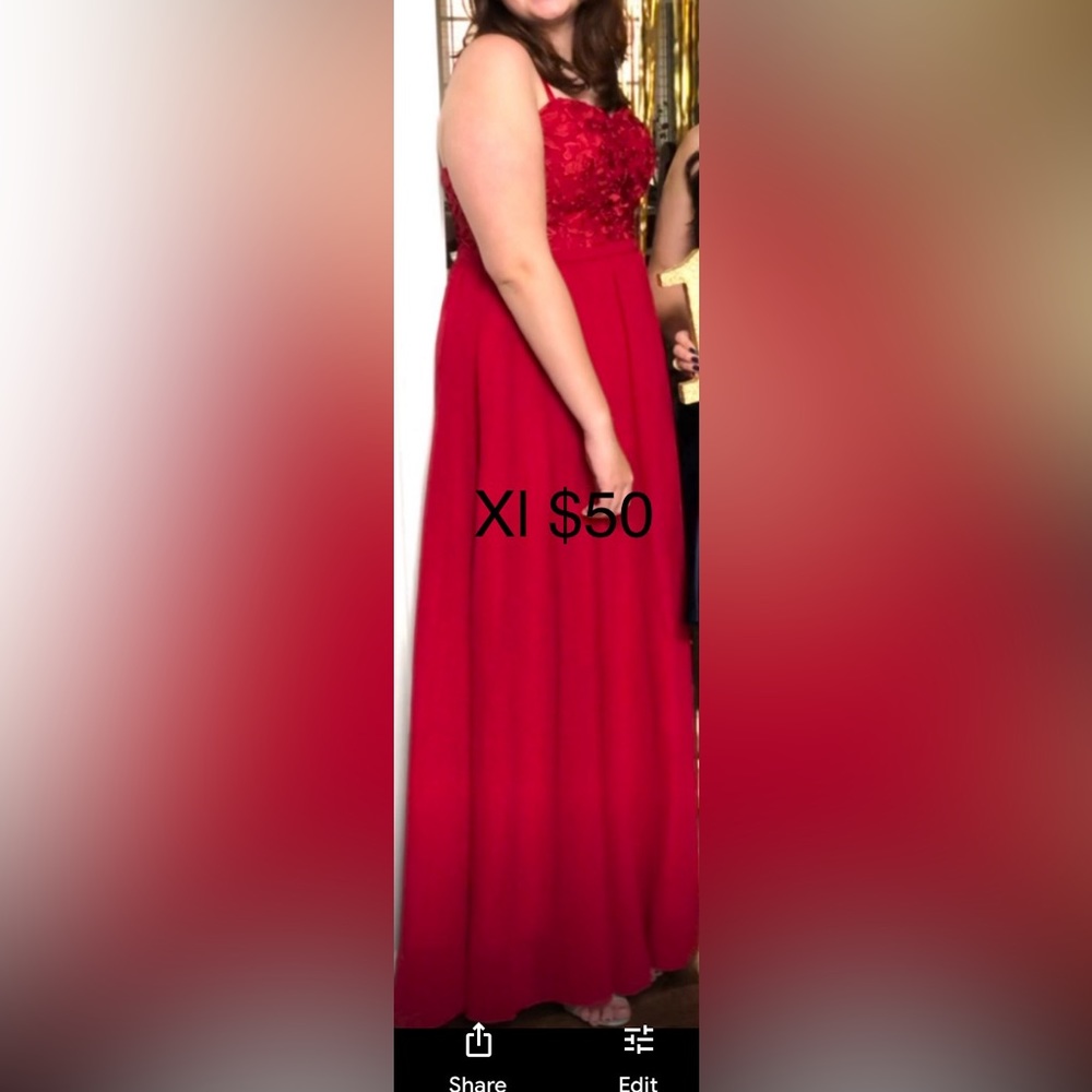 Xl Red Floor length dress